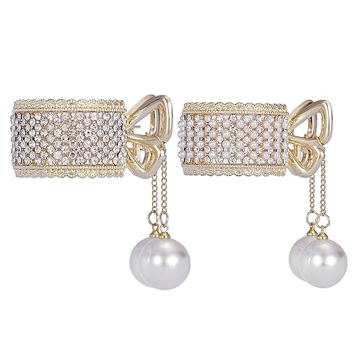 Textention Small Hair Claw Clips for High Ponytail, 2 Pieces Rhinestone Shark Hair Clips with Nonslip Mini Pearl Hair Clamps, Hair Clips Hairpins Hair Beauty & Personal Care Textention