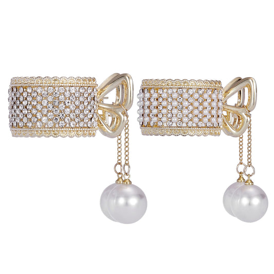 Textention Small Hair Claw Clips for High Ponytail, 2 Pieces Rhinestone Shark Hair Clips with Nonslip Mini Pearl Hair Clamps, Hair Clips Hairpins Hair Beauty & Personal Care Textention