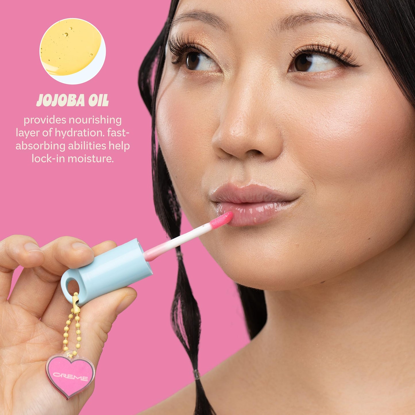 The Crème ShopTinted Lip Oil with Key Chain and Charm, Gloss Finish, Long Wear, Formulated with Jojoba Oil, Sunflower Oil to Hydrate and Plump Lips Beauty & Personal Care The Crème Shop