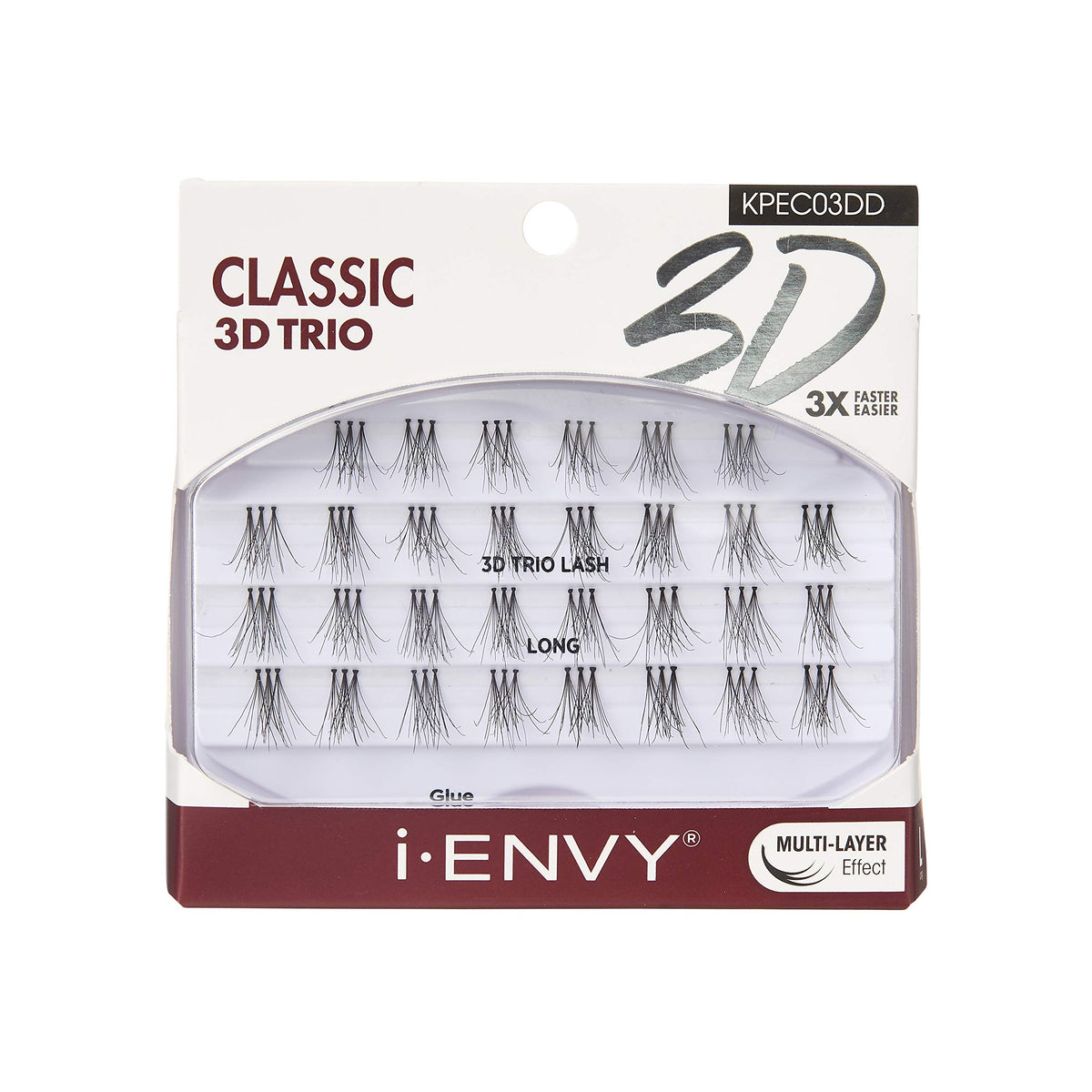 iENVY by KISS 3D Trio Lashes Classic Long (2 PACK) Naturally Fluffy 3X Easier and Faster Application
