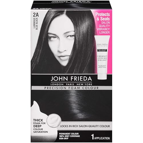 John Frieda Precision Foam Colour Permanent Hair Colour Kit Luminous Blue Black [2A] 1 Each (Pack of 2) Beauty & Personal Care John Frieda