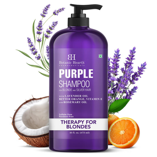 Botanic Hearth Purple Shampoo 16 Fl Oz | For All Shades Of Blonde, Silver & Gray Hair | With Lavender Oil, Vitamin E & Rosemary Oil | Sulfate Beauty and Personal Care Botanic Hearth Default Title