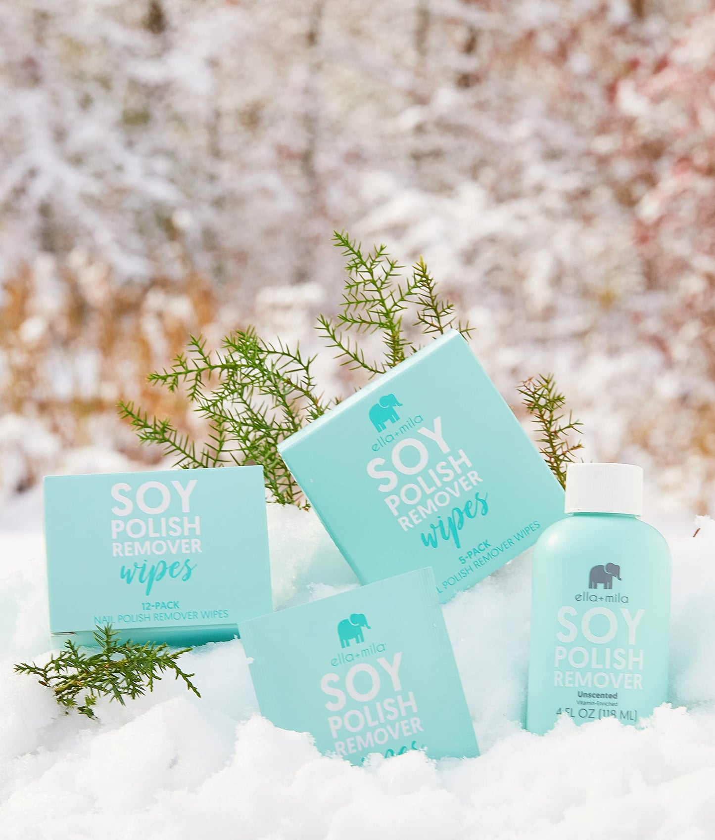 ella+mila Soy Nail Polish Remover Wipes - Non-Acetone, Non-Toxic Fingernail Polish Remover Pads - Travel Size, Individually Wrapped, Lint Free Beauty & Personal Care ella+mila