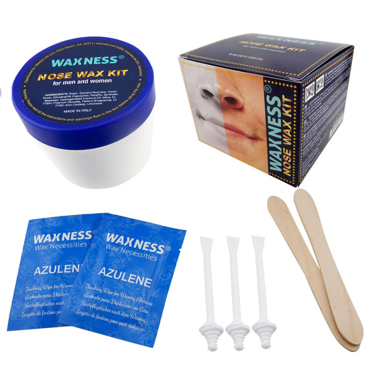Waxness Microwave Nose & Face Hair Removal Wax Kit 8.45 oz (240 g) - Nose, Ear & Facial Wax with Applicators, Easy At-Home Hair Removal - Made in Beauty and Personal Care Waxness