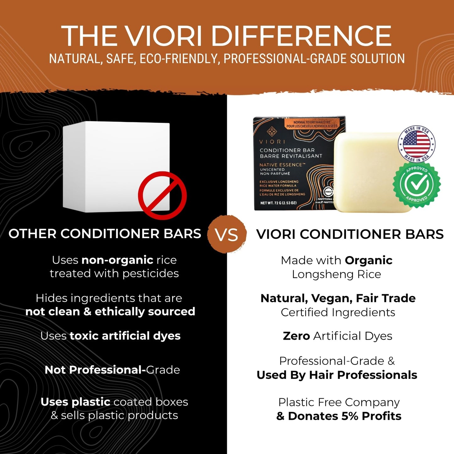 Viori Native Essence Conditioner Bar Made with Rice Water - Handcrafted All Natural Organic Conditioner Beauty & Personal Care Viori