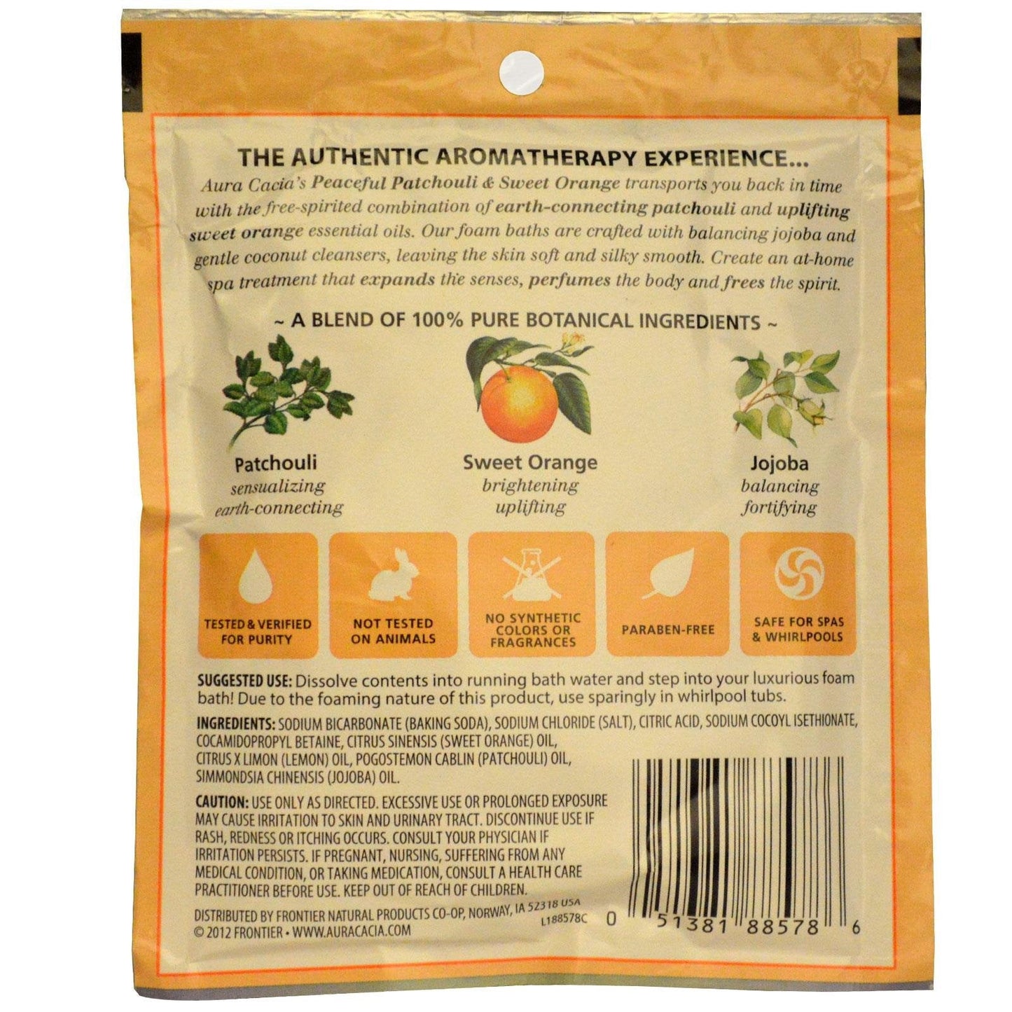 Aura Cacia Patchouli and Sweet Orange, Aromatherapy Foam Bath, 2.5 Ounce - 6 per case.6 Beauty & Personal Care Aura Cacia