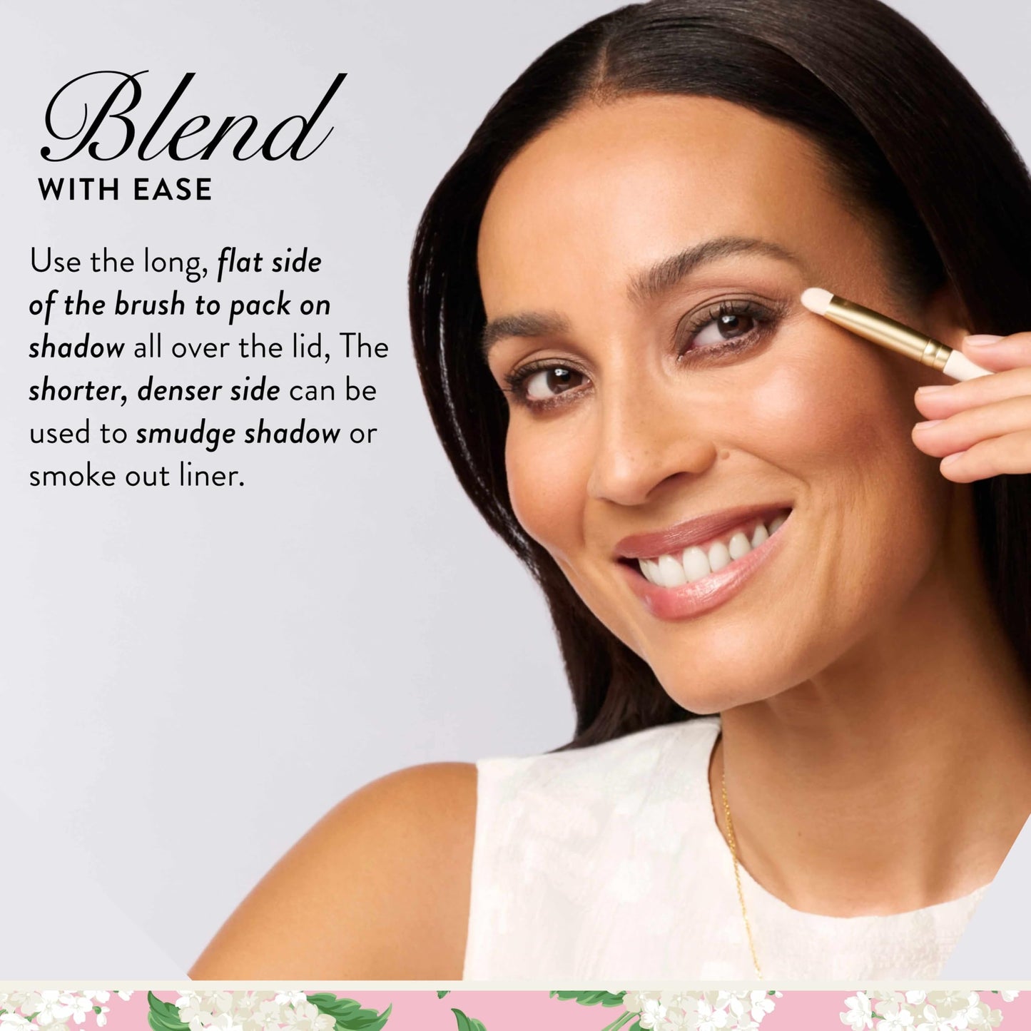 LAURA GELLER NEW YORK Dual-Ended Eyeshadow Brush - Flat Packing & Fluffy Blending Brush for Baked & Pressed Eyeshadow - Limited Edition Draper James Beauty & Personal Care LAURA GELLER NEW YORK