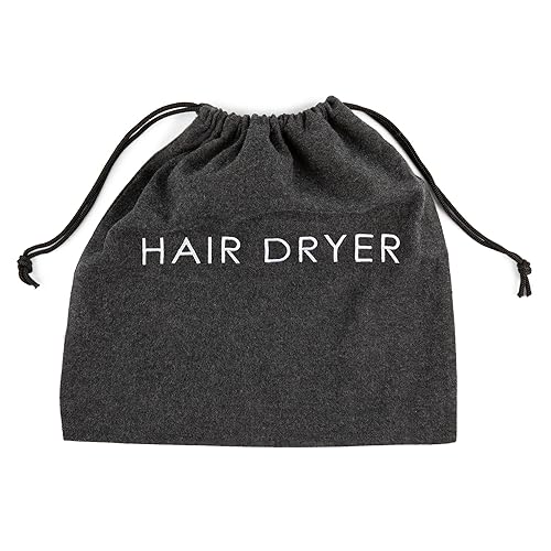 Jerdon 12” x 12” Gray Hair Dryer Bag with Drawstring Beauty & Personal Care JERDON