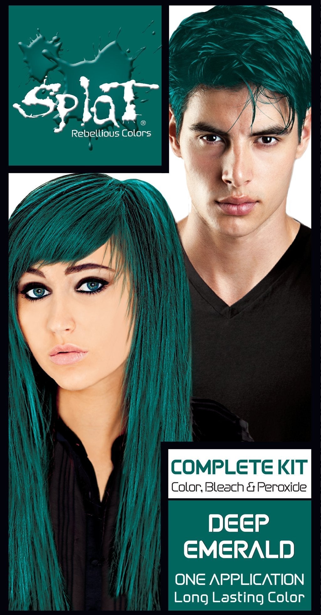 Splat Deep Emerald Semi Permanent Hair Dye Kit with Bleach, 1 Application, Includes Green Hair Dye, Oxide & Bleach Powder, Vegan & Cruelty Free Hair Beauty & Personal Care Splat