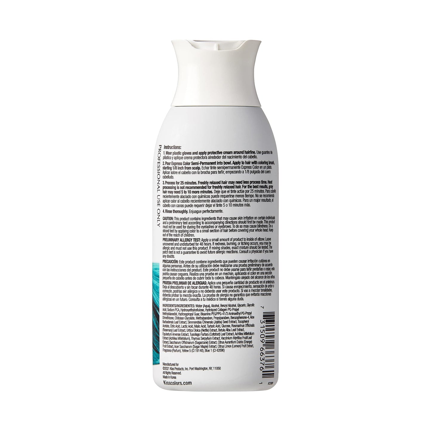 Kiss Express Semi-Permanent Hair Color 100mL (3.5 US fl.oz) (1 Count, Emerald) Beauty & Personal Care KISS