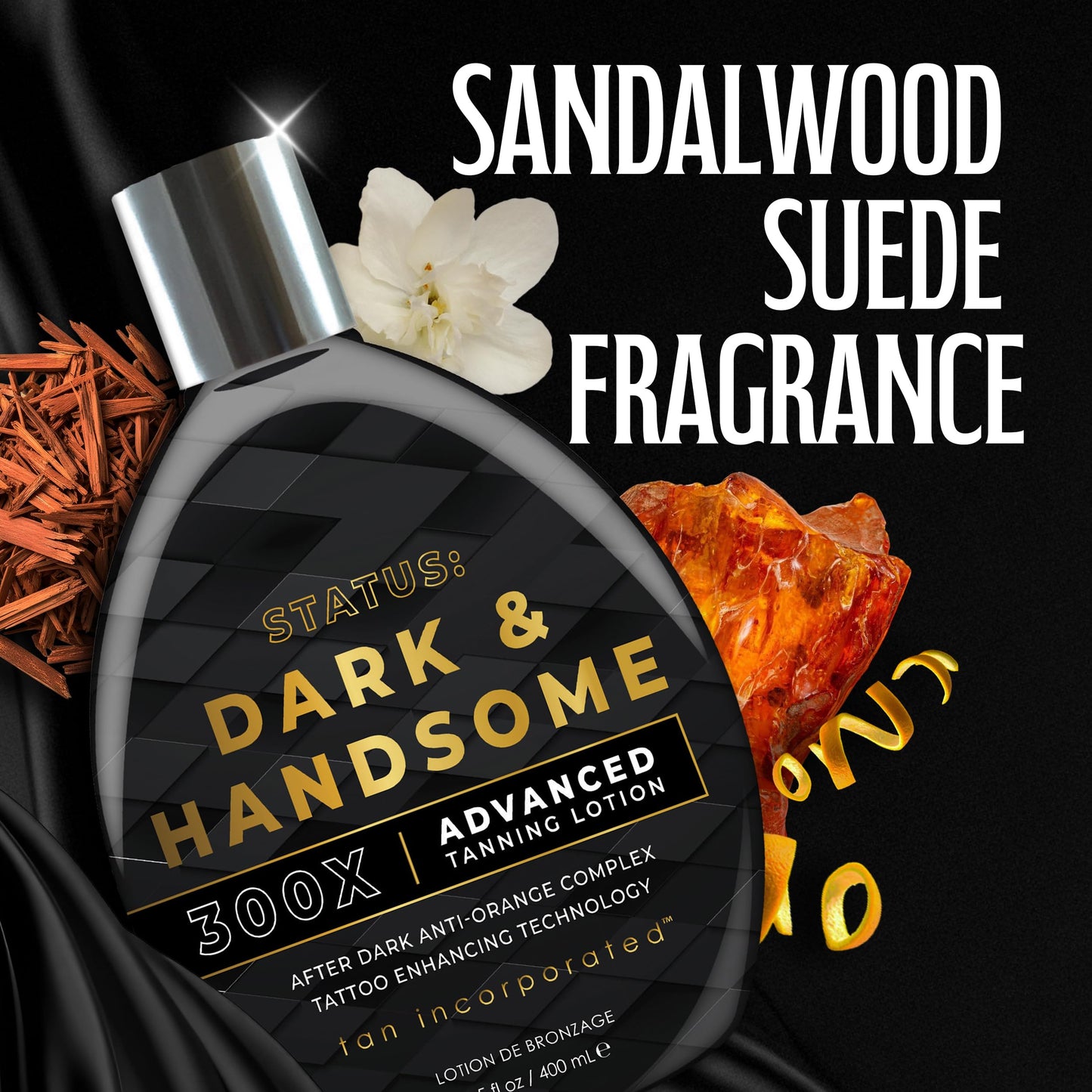 Tan Inc Status: Dark & Handsome Tanning Lotion, 300X Advanced Bronzing Formula with Anti-Orange Complex & Tattoo Enhancing Tech, 13.5 Fl Oz Beauty & Personal Care Brown Sugar