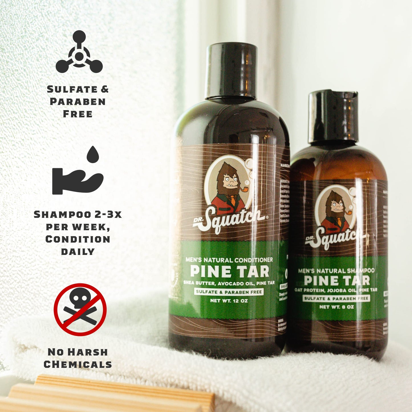 Dr. Squatch Men's Natural Soap and Hair Care - Snowy Pine Tar and Frosty Peppermint Shampoo and Conditioner - Blizzard Expanded Pack - Limited Edition Beauty & Personal Care Dr. Squatch