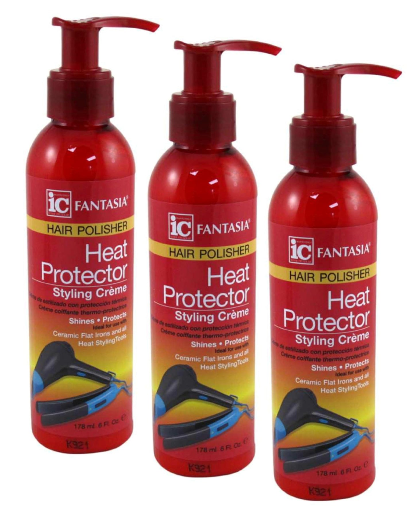 Fantasia Ic Heat Protector Styling Cream Polisher 6 Ounce (Pack of 3) Beauty & Personal Care Fantasia