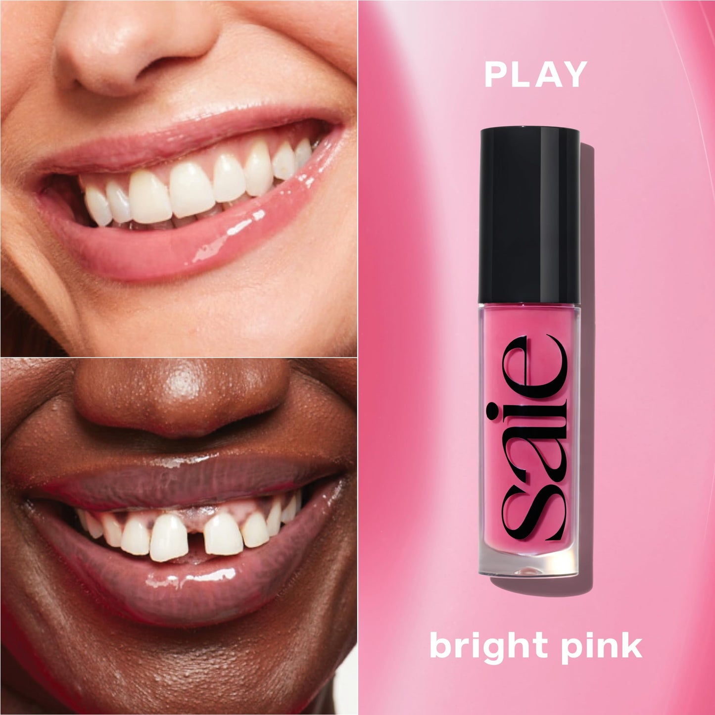 Saie Glossybounce - Hydrating Lip Gloss and Tinted Lip Oil Hybrid with Hyaluronic Acid & Jojoba Oil for Non-Sticky, Ultra-Shiny, Plump & Soft Lips - Beauty & Personal Care Saie