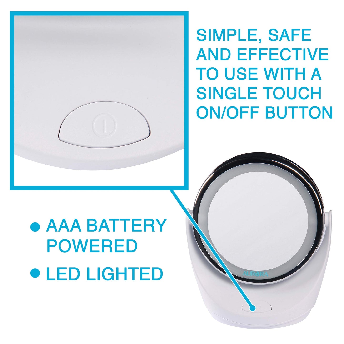 Aurora Health & Beauty 1x/5x Led Vanity/Makeup Mirror, 360 Rotation, Portable With Led Ring Beauty & Personal Care Aurora Health & Beauty