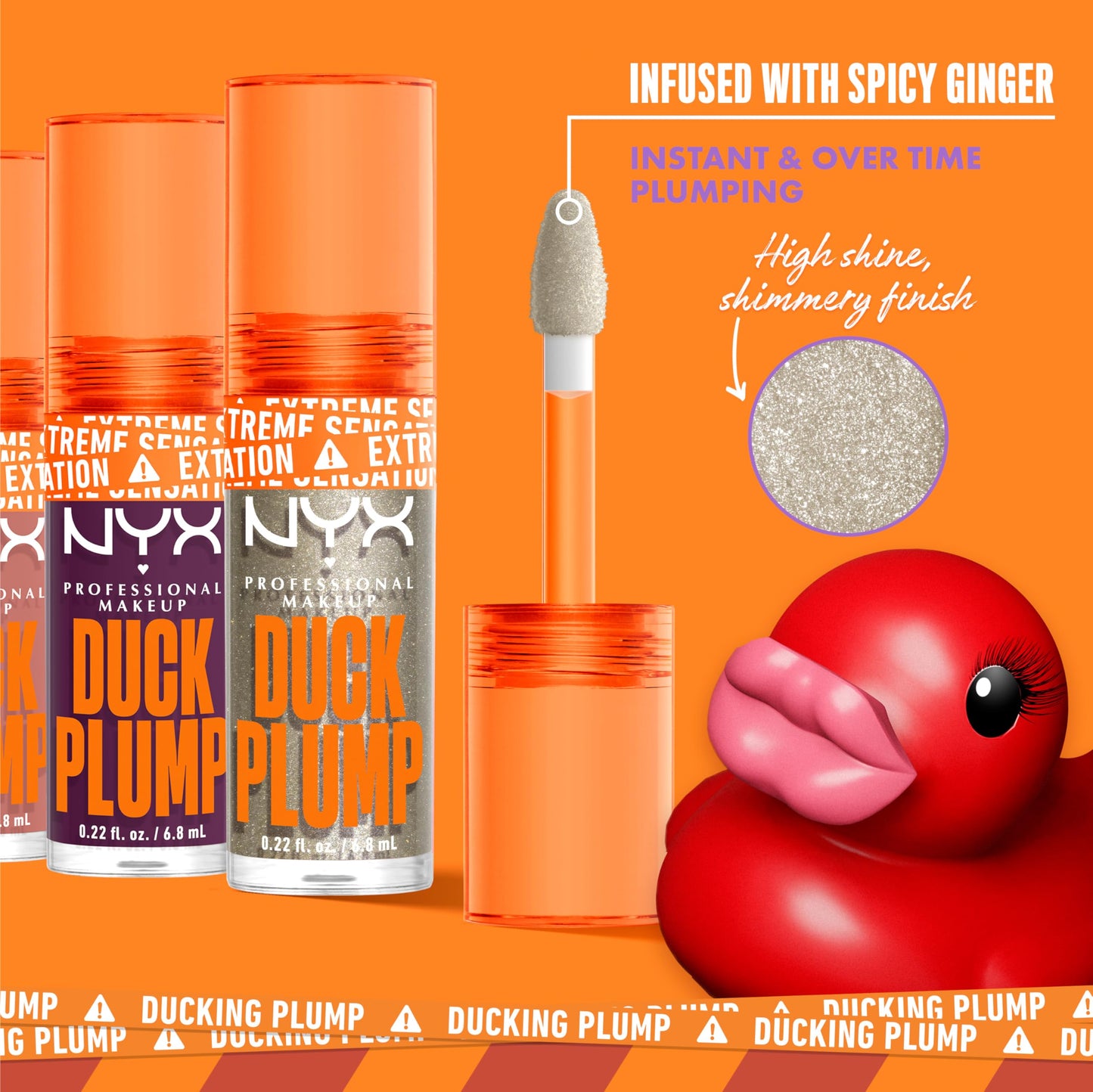 NYX PROFESSIONAL MAKEUP Duck Plump High Pigment Lip Gloss, Lip Plumper Gloss with Spicy Ginger - Quazy Silver Beauty & Personal Care NYX PROFESSIONAL MAKEUP