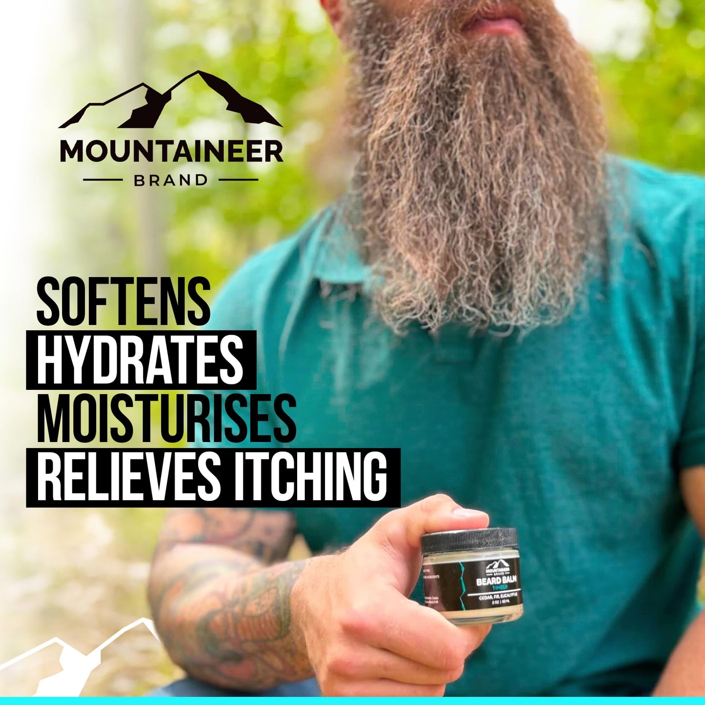 Mountaineer Brand Natural Beard Balm with Timber Scent | Scents Inspired by Nature | Beard Butter for Men | Leave in Condidtioner | Hydrates, Softens Beauty & Personal Care Mountaineer Brand, 100% Natural Always