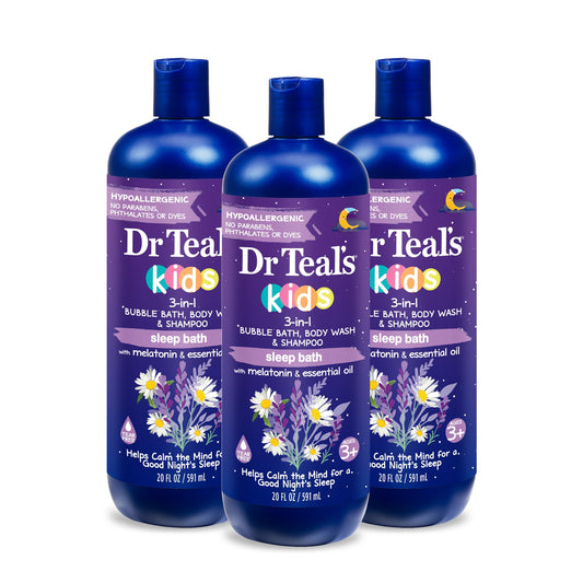 Dr Teal's Kids 3-in-1 Sleep Bubble Bath, Body Wash & Shampoo with Melatonin & Essential Oil, Lavender Scent, 20 fl oz (Pack of 3) Beauty & Personal Care Dr Teal's