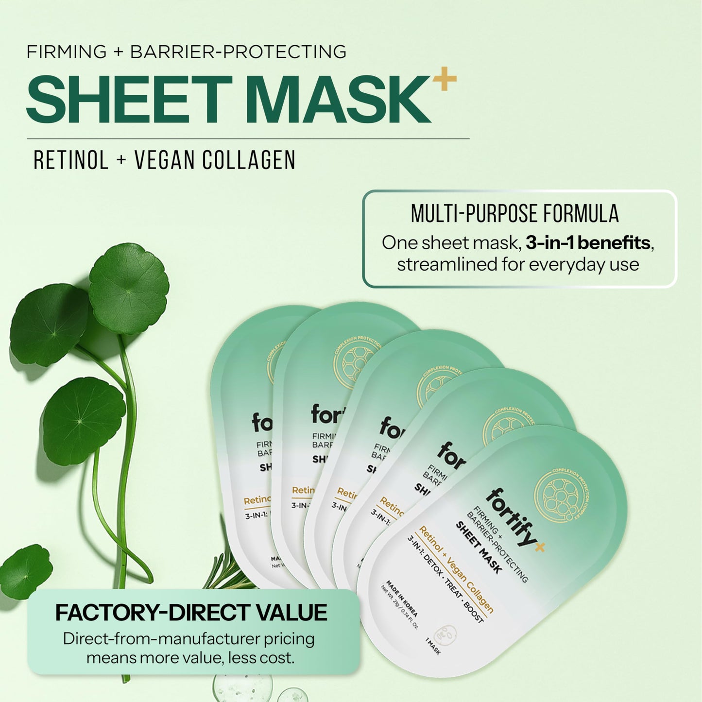 Fortify Skincare Retinol & Collagen Face Mask - 3-in-1: Detox, Treat, Boost - Hydrating, Firming, Anti-Aging - Dermatologist Tested Korean Skin Care Beauty & Personal Care Fortify Skincare