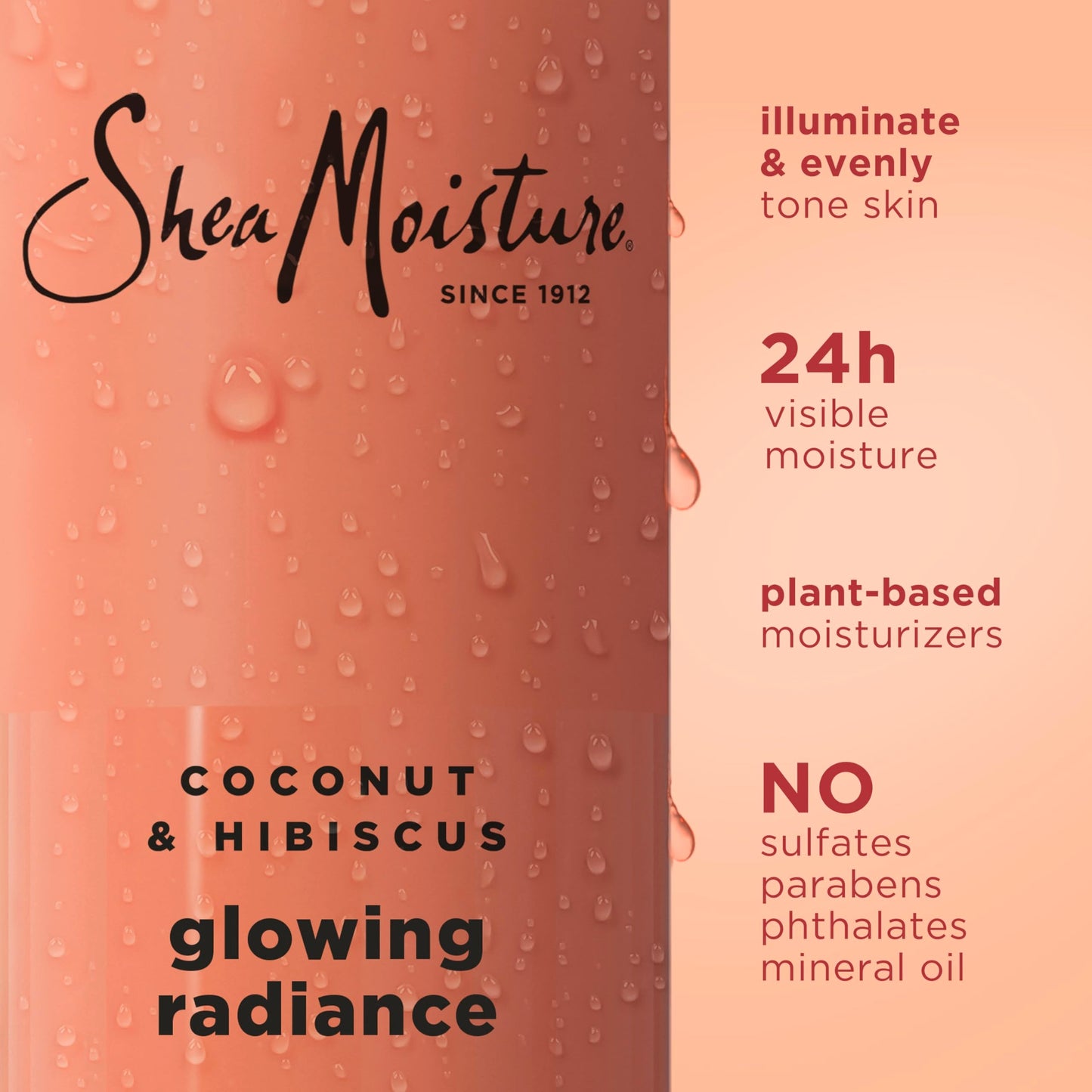 SheaMoisture Coconut Hibiscus Body Wash Glowing Radiance Glowing Radiance body wash for 24H Visible Moisture for Healthy, Glowing Skin 18 oz Beauty & Personal Care Shea Moisture