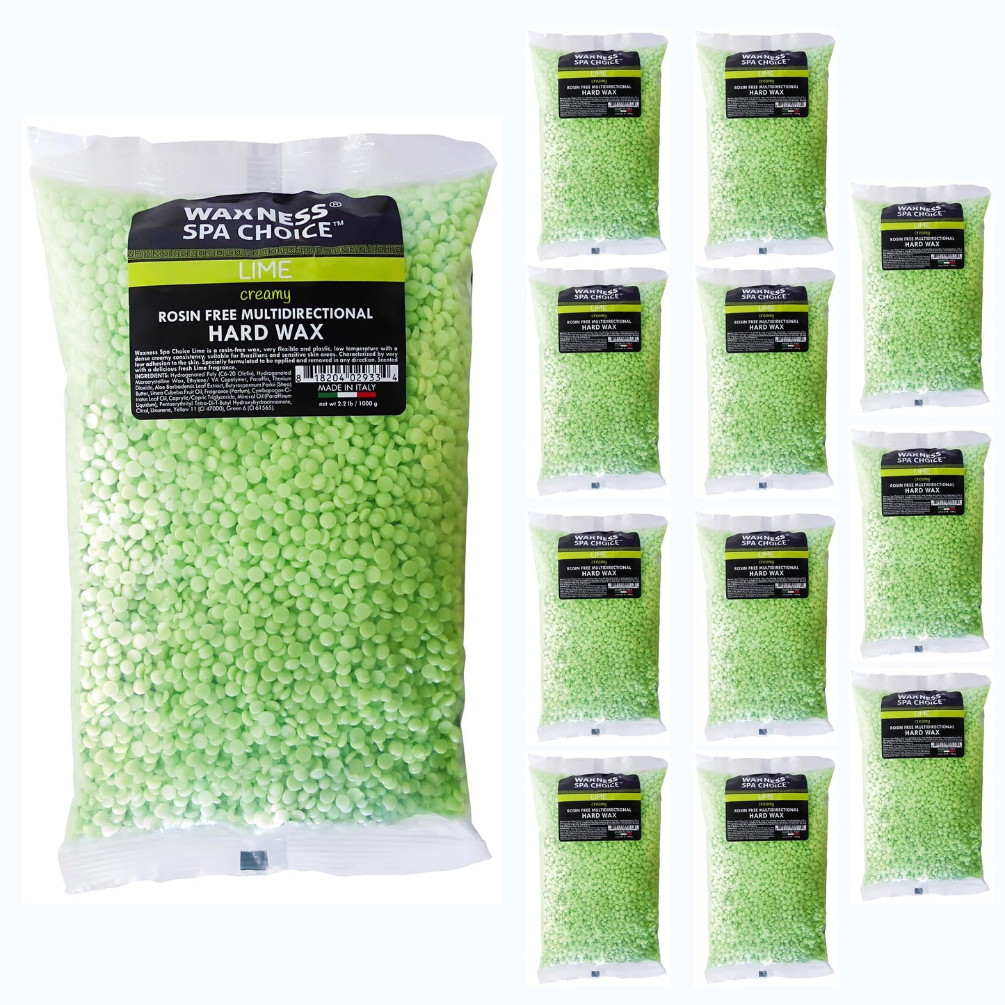 Waxness Spa Choice Rosin Free Multidirectional Hard Wax Lime Bulk 26.4 lb 12 kg Beauty and Personal Care Waxness