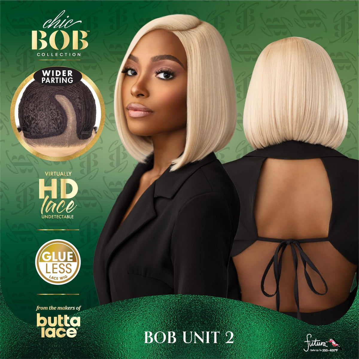 Sensationnel Chicbob Lace Frontwig-Bob Unit 2, BEIGEASHBLONDE