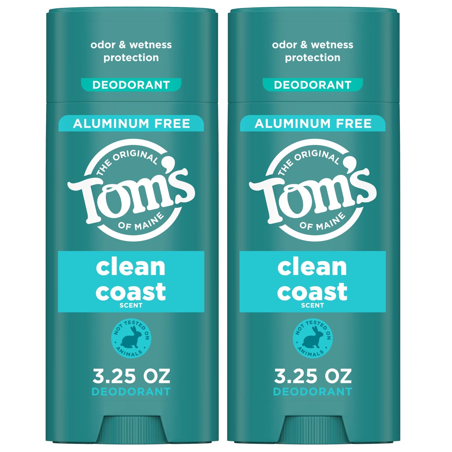 Tom’s of Maine Clean Coast Aluminum Free Natural Deodorant For Women & Men - Goes on Clear - Odor & Wetness Protection - Naturally Derived Beauty and Personal Care Tom's of Maine