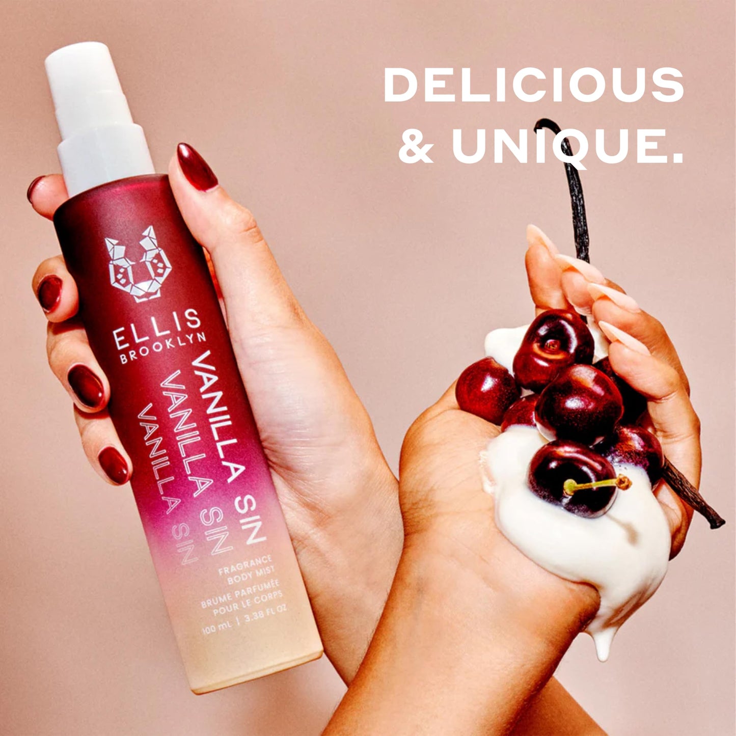Ellis Brooklyn VANILLA SIN Fragrance Mist - Gourmand Perfume Mist with Black Cherry, Fresh Freesia, & Bourbon Vanilla, Vegan Perfume Made In The Beauty & Personal Care Ellis Brooklyn