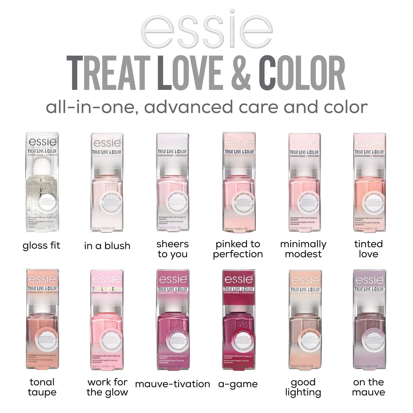 essie treat love & color strengthener for normal to dry/brittle nails pinked to perfection 0.46 fluid ounces Beauty & Personal Care essie