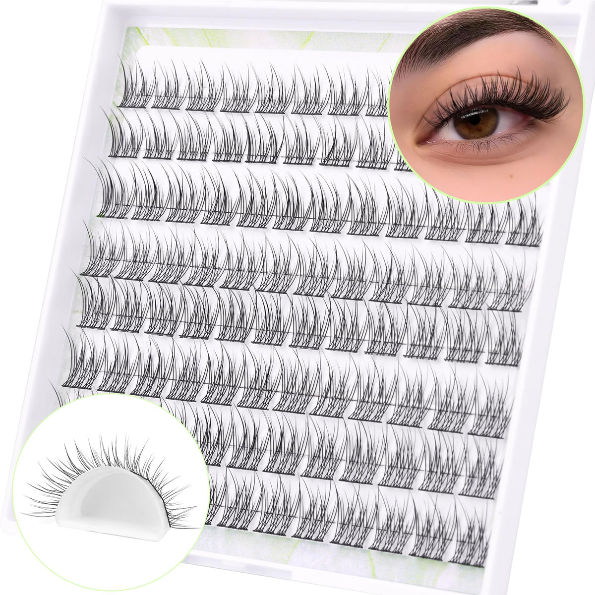 Lash Clusters DIY Lash Extensions Natural Cluster Lashes Eyelash Extensions Wispy Individual Lashes Short 9-11MM Eyelash Clusters Self Application Beauty & Personal Care ALICE