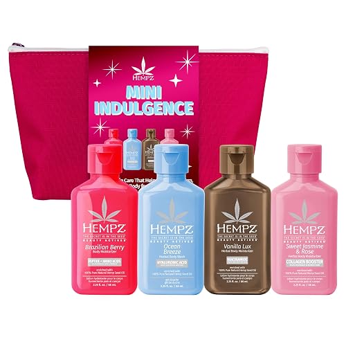 Hempz Mini Indulgence Kit, 4 Pack Travel Size Body Moisturizer, Limited Edition Beauty Actives, 2.25 oz each Beauty & Personal Care Hempz