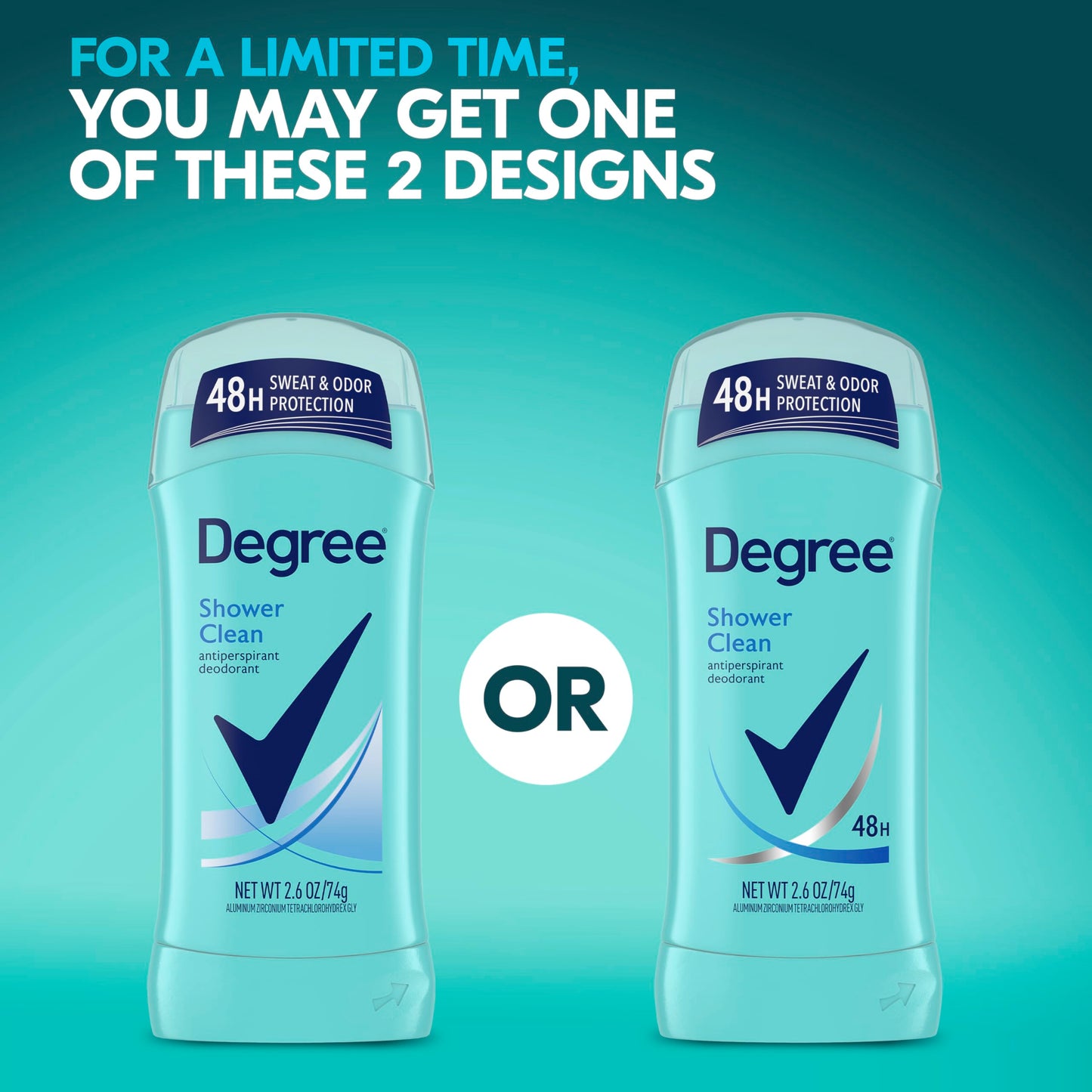 Degree Original Antiperspirant Deodorant Shower Clean Pack of 6 48-Hour Sweat & Odor Protection Antiperspirant for Women 2.6 oz Beauty and Personal Care Degree