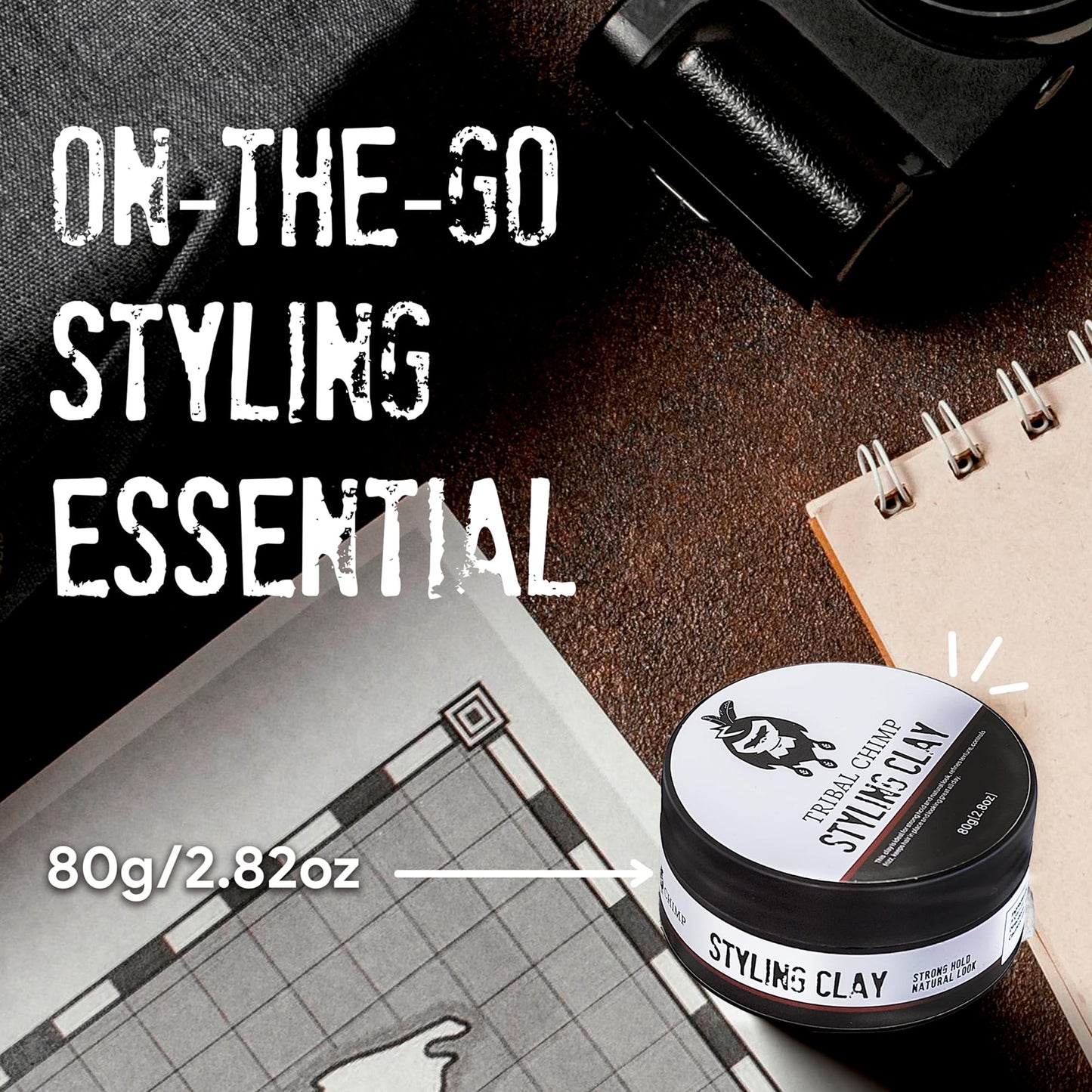Tribal Chimp Hair Styling Clay - Super Strong Hold Matte Clay for Men & Women, Non-Sticky, Textured, Instant Volume & Thickening, Ideal for all Hair Beauty & Personal Care Tribal Chimp