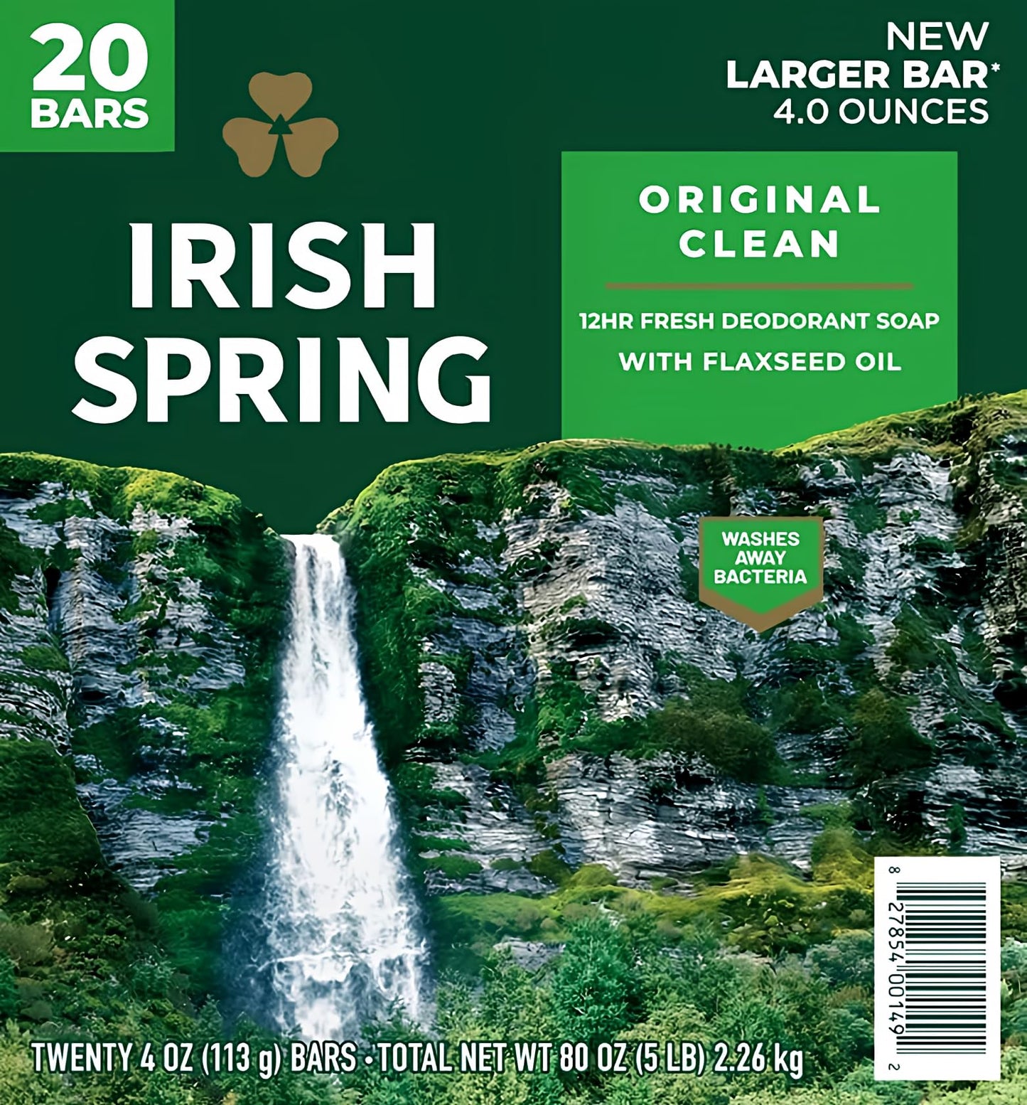 Irish Spring Original Deodorant Soap, Unisex, 3.75 oz (20 Bar) Beauty & Personal Care Irish Spring