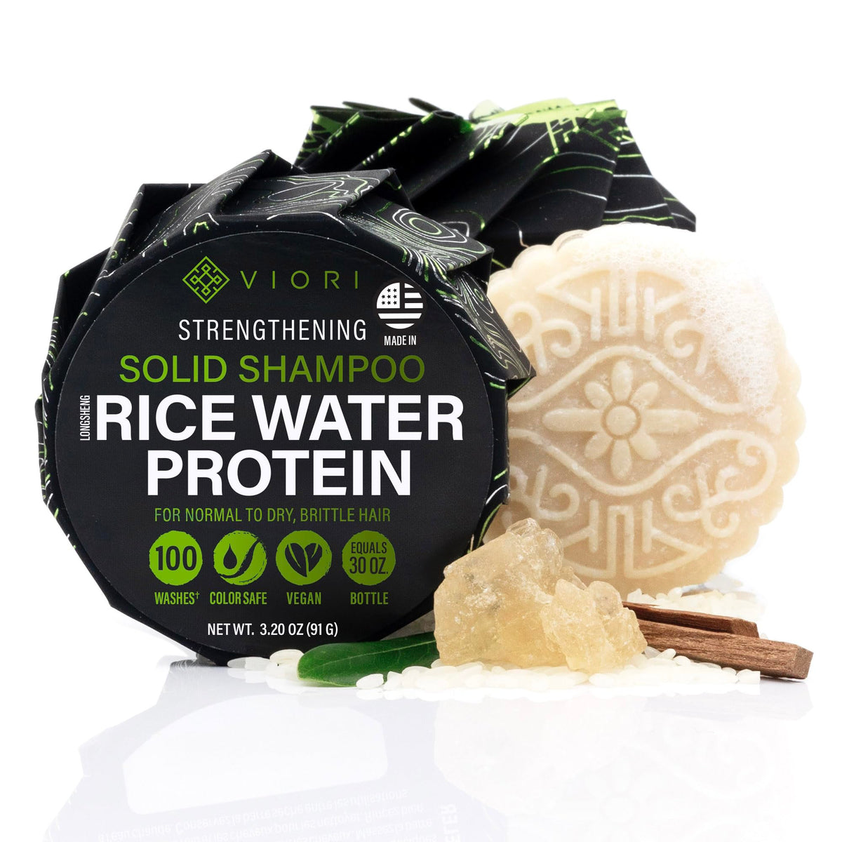 Viori Hidden Waterfall Shampoo Bar - Made with Rice Water for Hair Growth - Handcrafted Sulfate Free Shampoo Beauty & Personal Care Viori