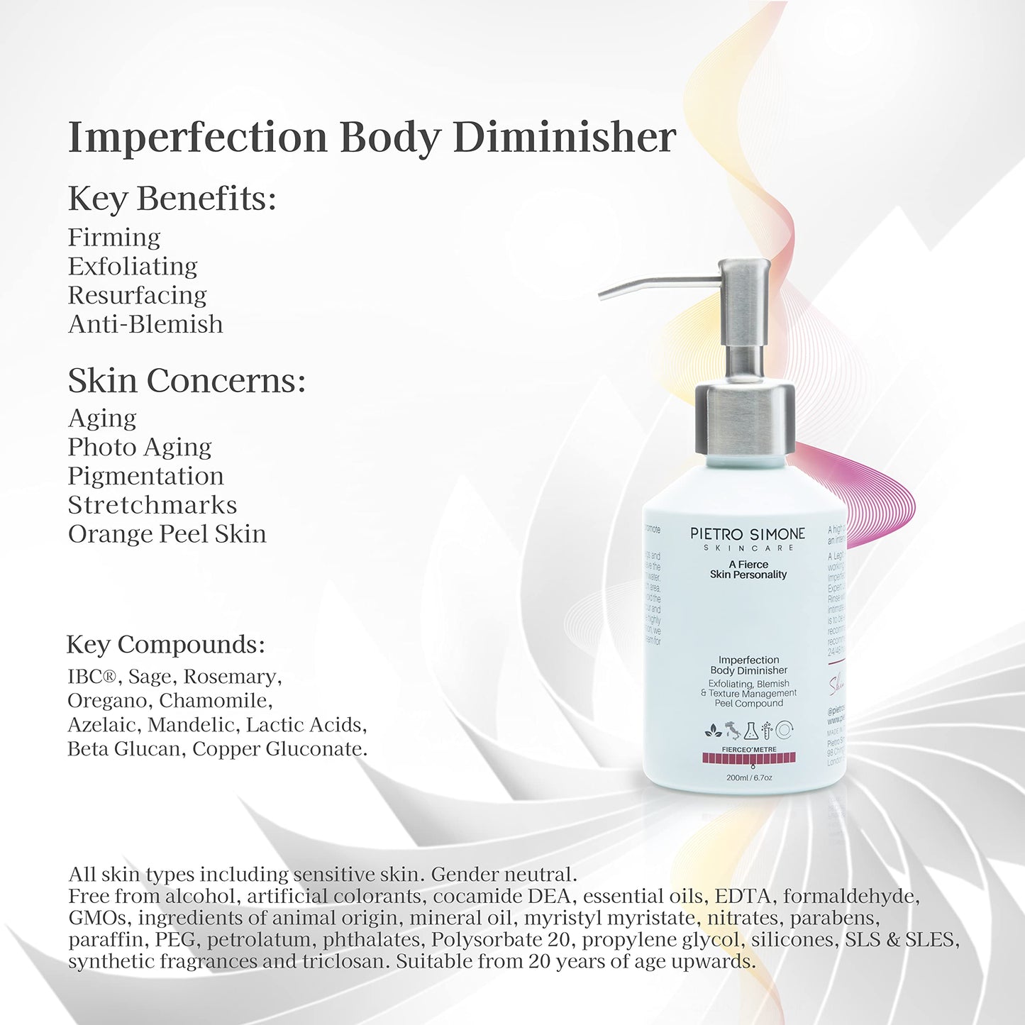 Pietro Simone Skincare, Imperfection Body Diminisher, 6.7 FL OZ Beauty & Personal Care Pietro Simone Skincare