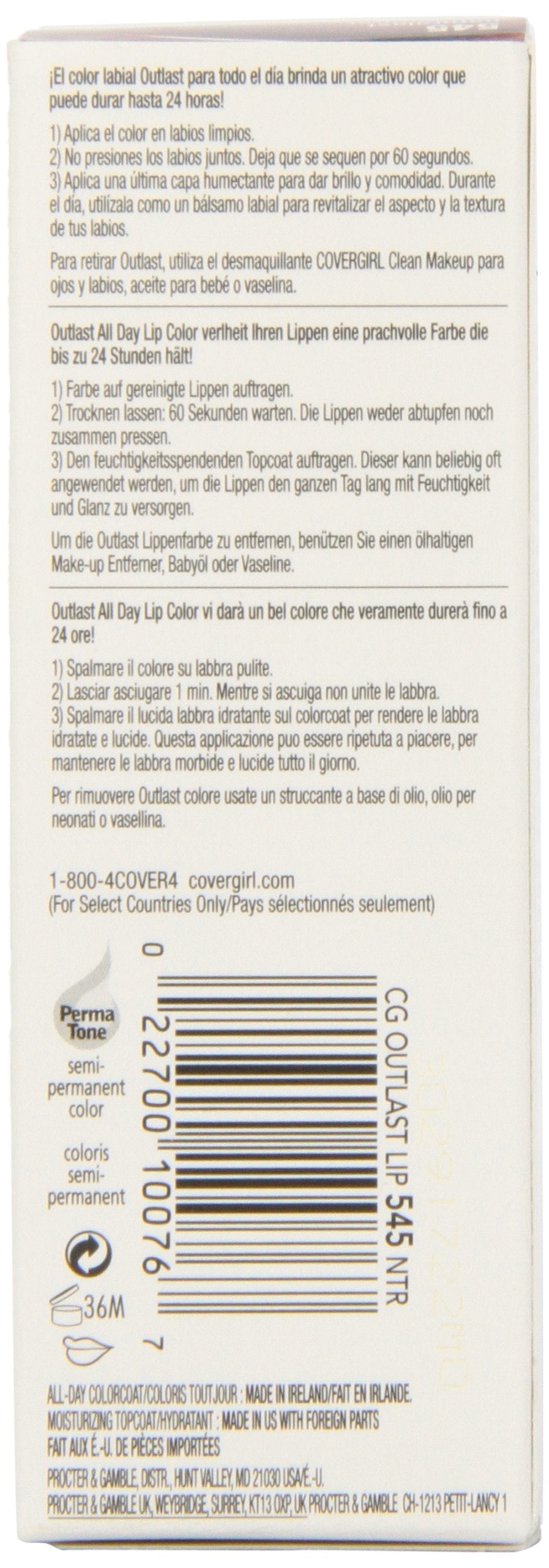 CoverGirl Outlast All Day Two Step Lipcolor, Naturalast 545, 0.13 Ounce Beauty & Personal Care COVERGIRL