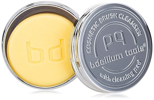 Bdellium Tools Cosmetic Brush Cleanser (Solid Brush Soap) with Cleaning Pad - Citrus Lemon Scent (Yellow) Beauty & Personal Care BDELLIUM TOOLS