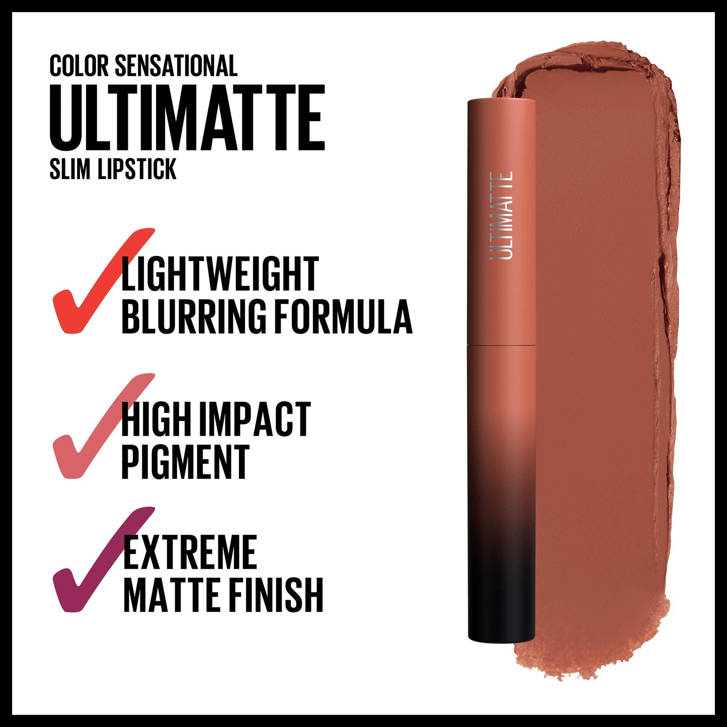 Maybelline Color Sensational Ultimatte Matte Lipstick, Non-Drying, Intense Color Pigment, More Taupe, Rose Nude, 1 Count Beauty & Personal Care MAYBELLINE