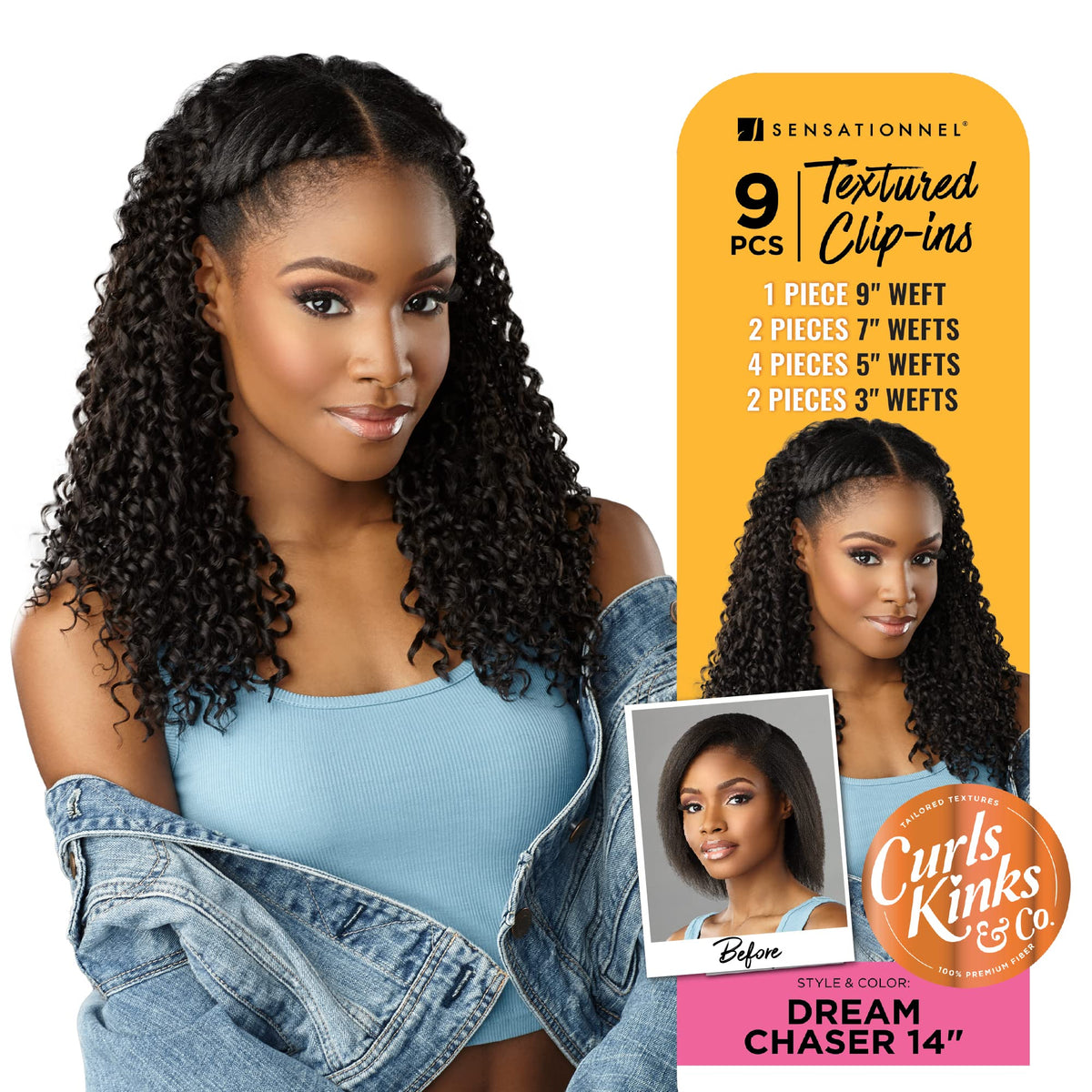 Sensationnel Curls Kinksandco Clip in-Dream Chaser 14 Inch,T2/27
