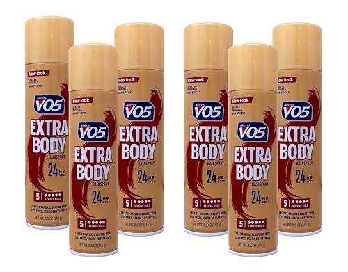 Alberto VO5 Crystal Clear Extra Body Hair Spray - Volumizing Hair Spray for Styling - Frizz and Humidity Control - No Flaking - 8.5 oz - Pack of 6 Beauty & Personal Care VO5