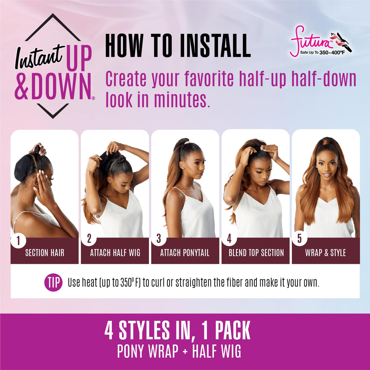 Sensationnel Instant Updown Halfwig Pony-Iud 27, BALAYAGECHOCOLATE