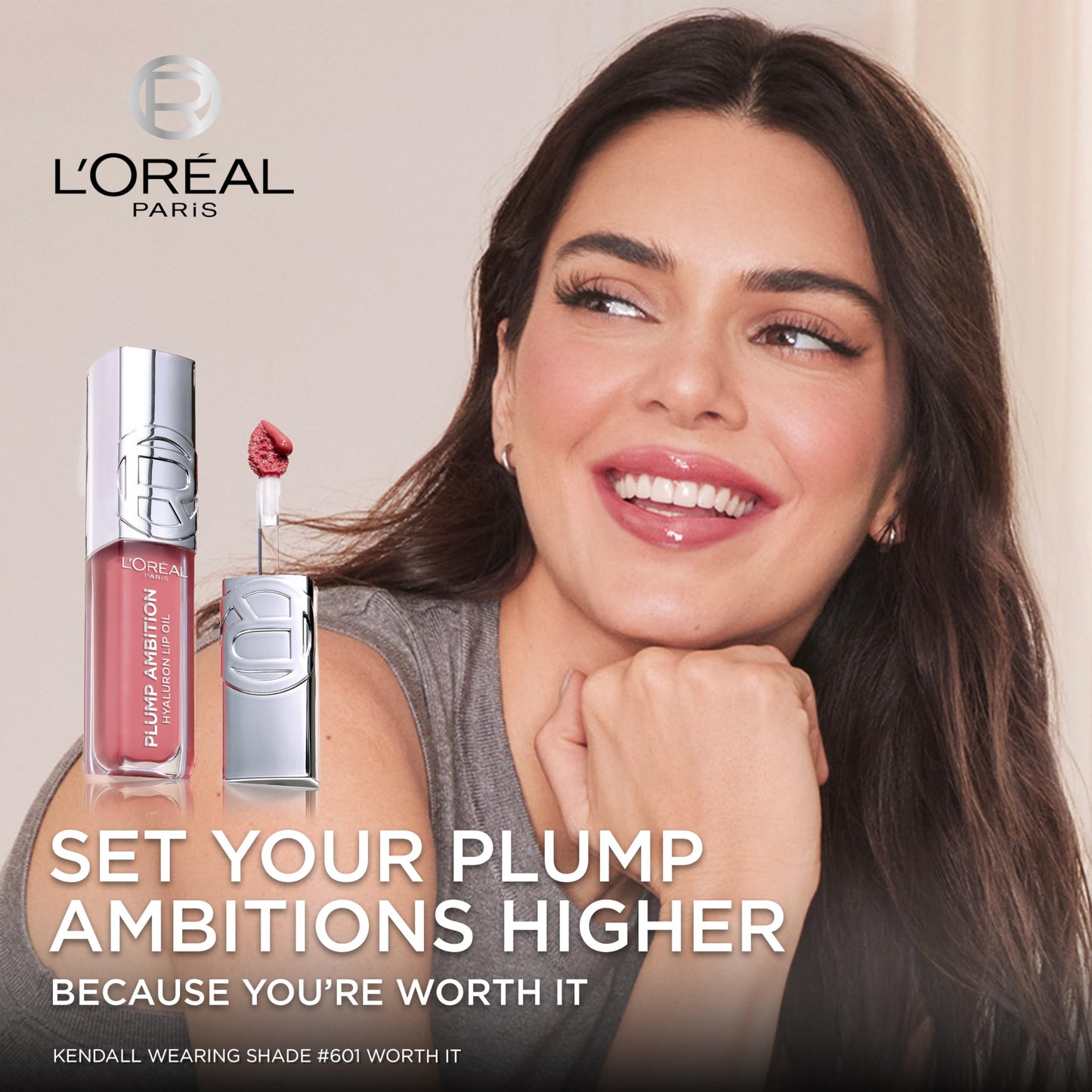 L'Oreal Paris Plump Ambition Hyaluron Lip Oil, 24 HR Lip Gloss with Hyaluronic Acid, Volumizing Formula with Glass-Like Shine, Wine O'clock 485, 0.16 Beauty & Personal Care L'Oreal Paris