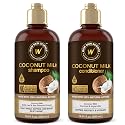 WOW Skin Science Coconut Milk Shampoo and Conditioner Set - Shampoo & Conditioner for Curly Hair - Paraben Sulfate Free - 33.82 Fl Oz Beauty & Personal Care WOW Skin Science