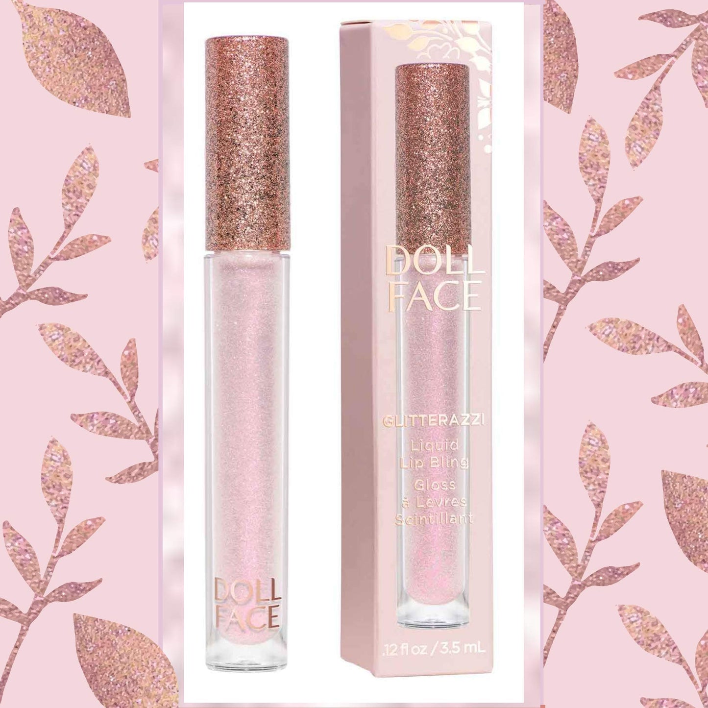 Doll Face Lip Gloss | Glitterazzi Liquid Lip Bling | Topping Glitter with a Glossy Shine for Lips | Sheer Finish | Cruelty-Free | ICE Beauty & Personal Care Doll Face
