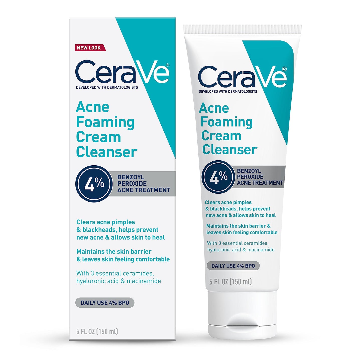 CeraVe Acne Foaming Cream Cleanser, 4% Benzoyl Peroxide Face Wash With Hyaluronic Acid, Niacinamide & Ceramides, Gentle Daily Acne Treatment For Face Beauty and Personal Care CeraVe Default Title