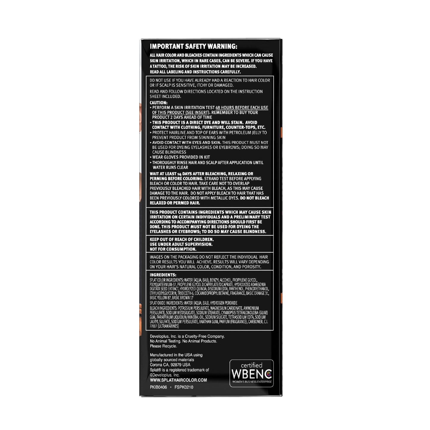 Splat Spicy Copper Semi Permanent Hair Dye Kit with Bleach, 1 Application, Includes Copper Orange Hair Dye, Oxide & Bleach Powder, Vegan & Cruelty Beauty & Personal Care Splat