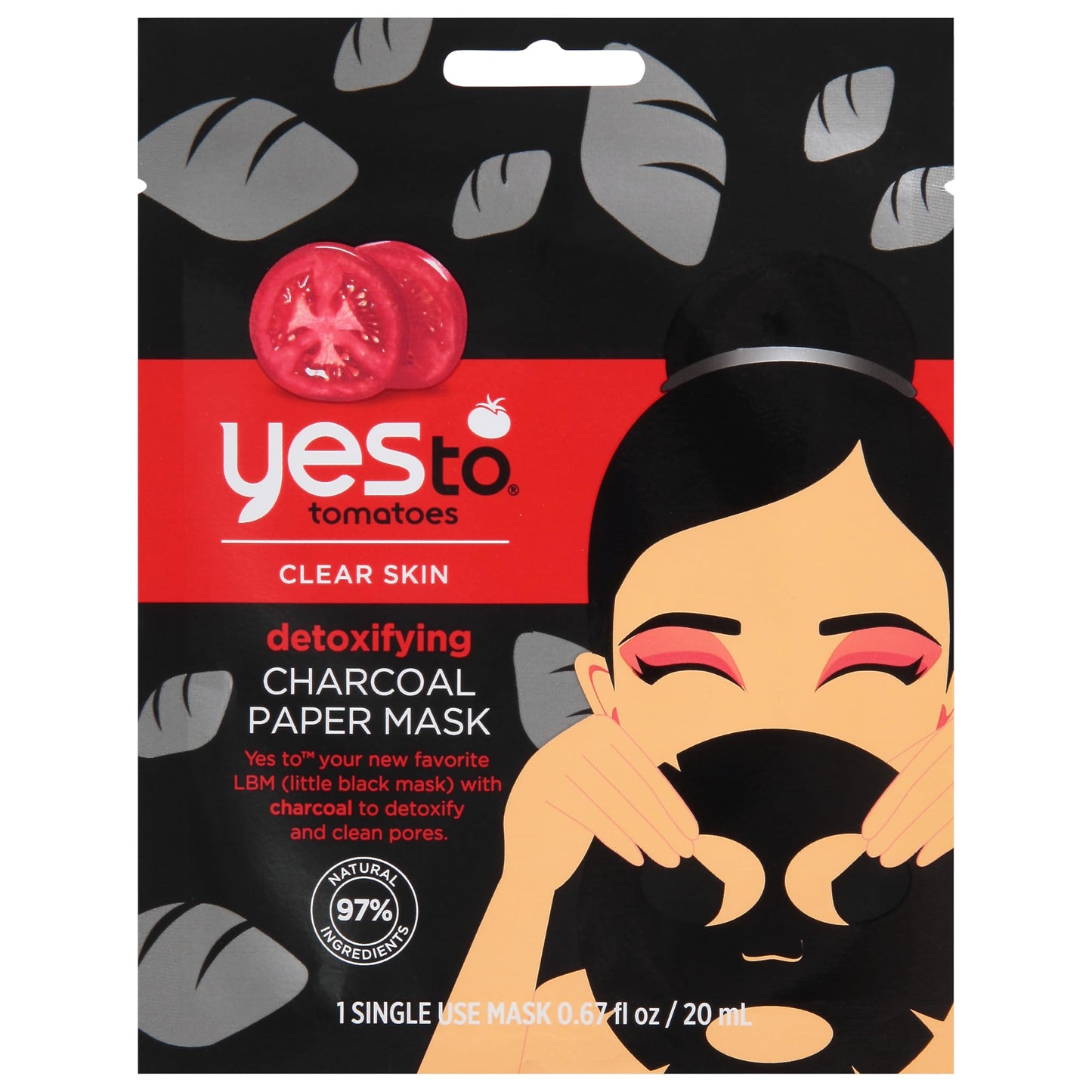 Yes to Tomatoes Clear Skin Detoxifying Facial Mask, 1 Single-Use Paper Mask Beauty & Personal Care Yes To