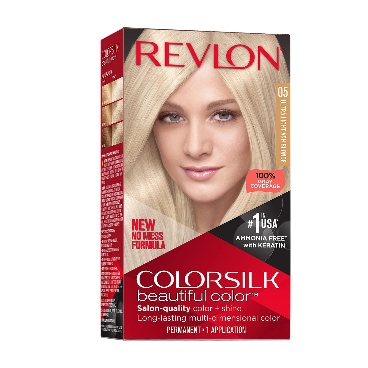 Revlon Colorsilk Beautiful Color Permanent Hair Color, Long-Lasting High-Definition Color, Shine & Silky Softness with 100% Gray Coverage, Ammonia Beauty & Personal Care REVLON