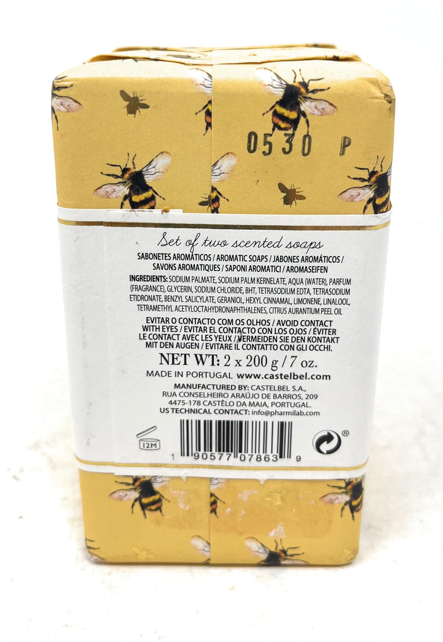 Castelbel Set of Honey Oatmeal Fragranced Luxury Soap, (2) 7-Ounce Bars Beauty & Personal Care Castelbel